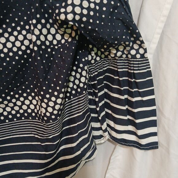 tommy hilfiger Womans Blue and Whitedots And Stripe Retro Shirt Size M - Picture 4 of 7
